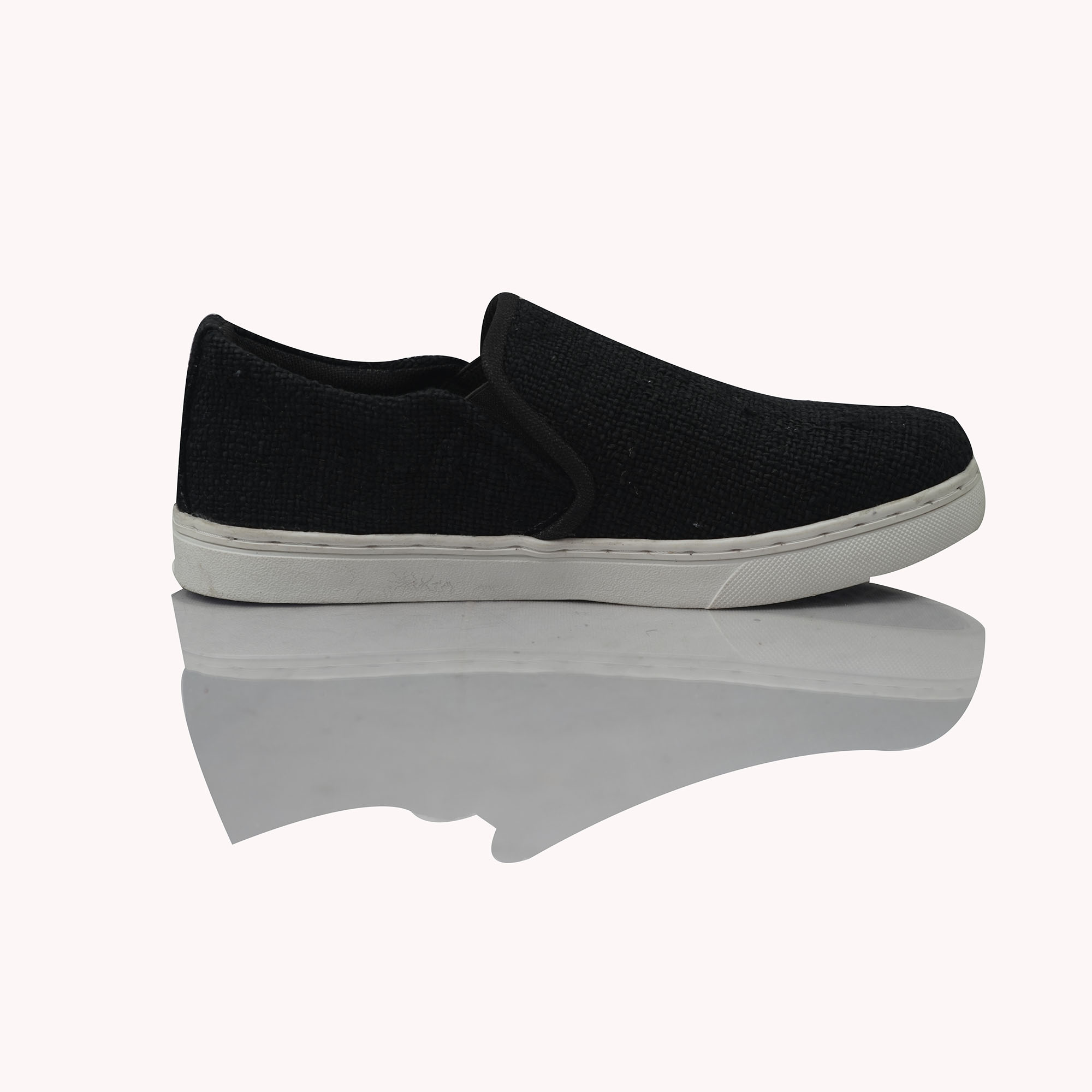 Black Hemp Slip On Shoes - Image 3