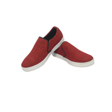 Red Hemp Slip On Shoes