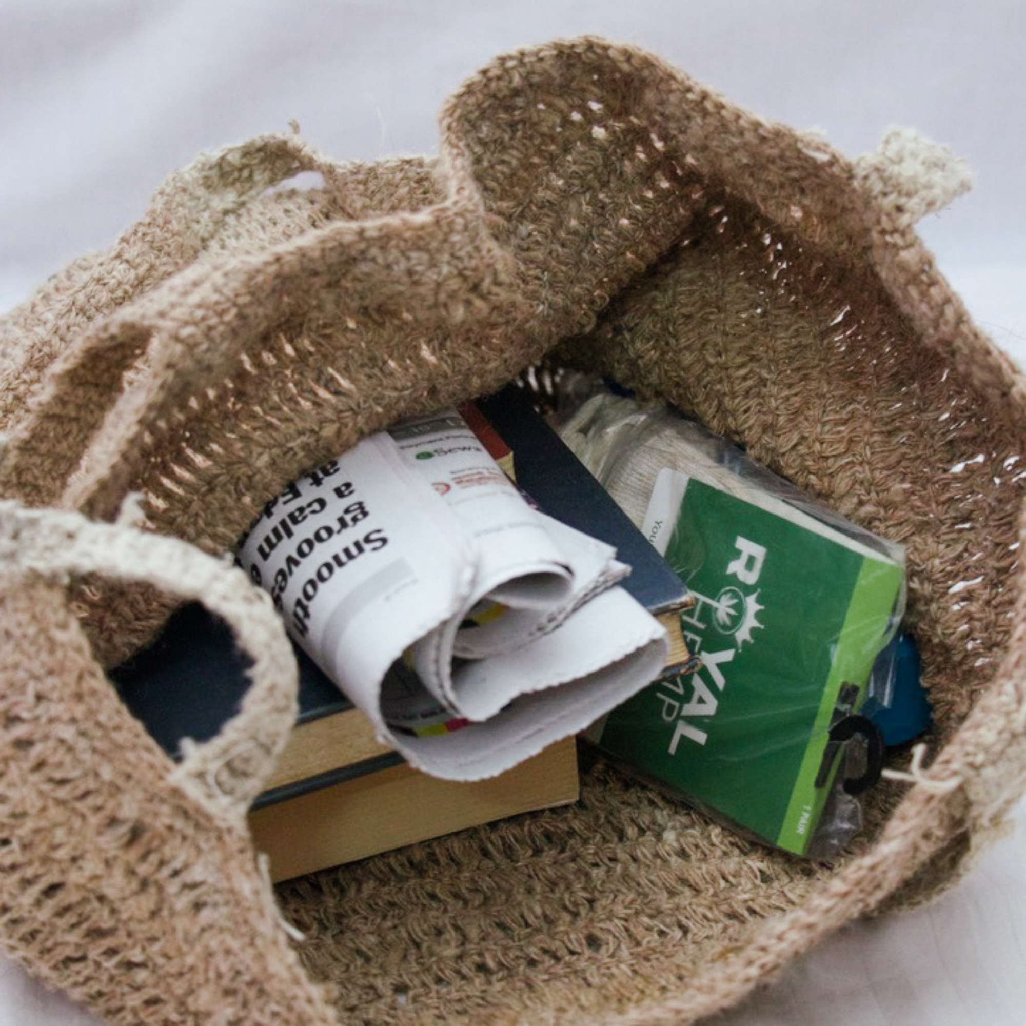 Handknitted Hemp Bag