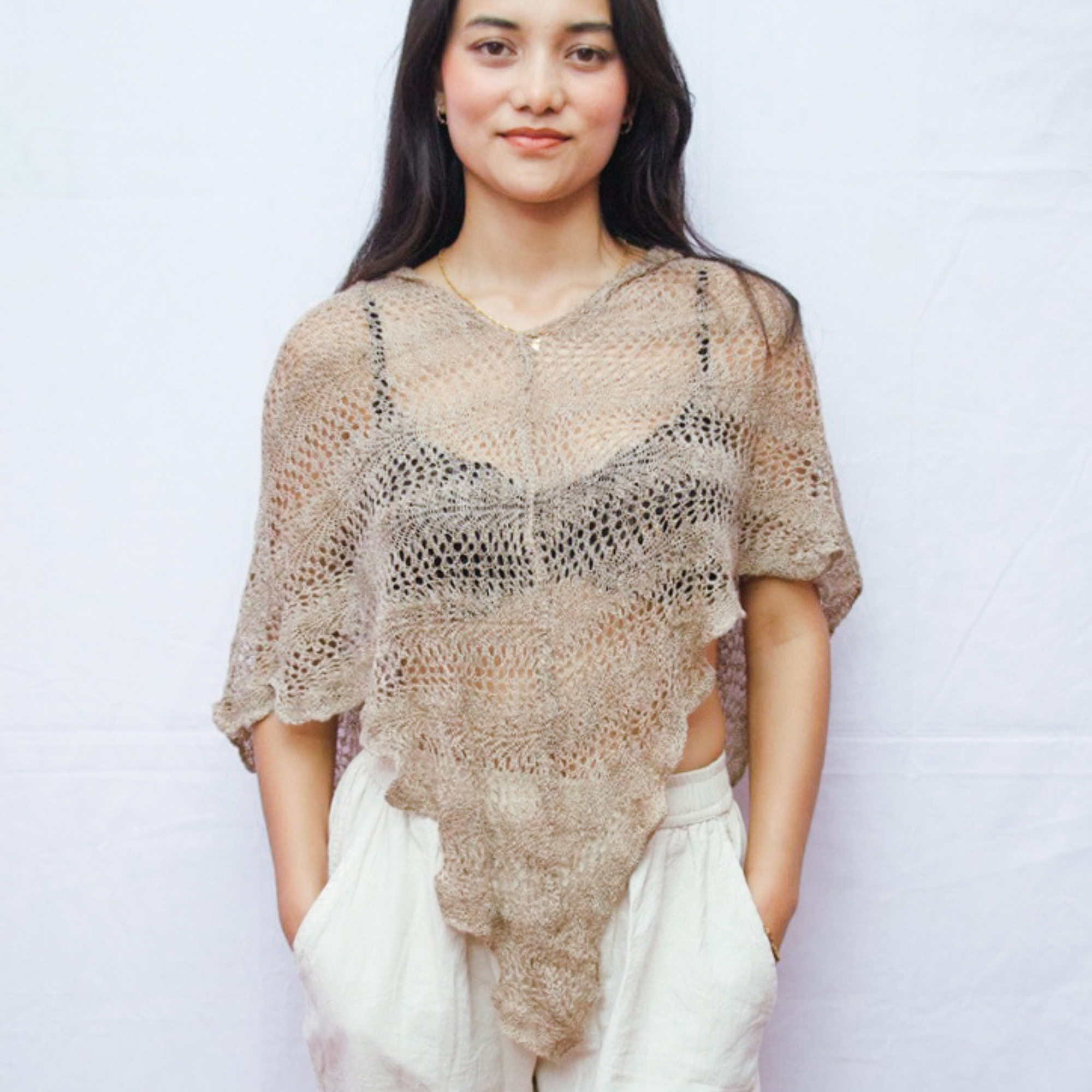 Himalayan Nettle Hand-Knitted Poncho