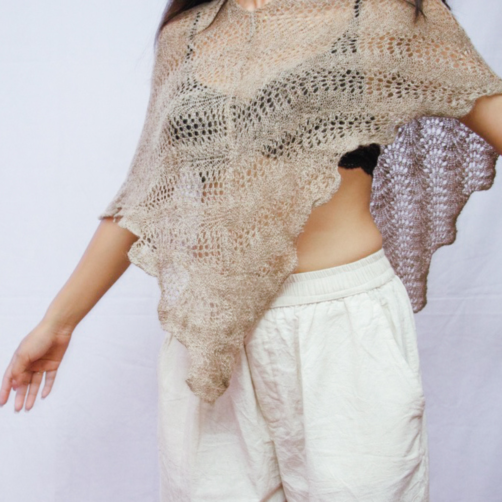 Himalayan Nettle Hand-Knitted Poncho