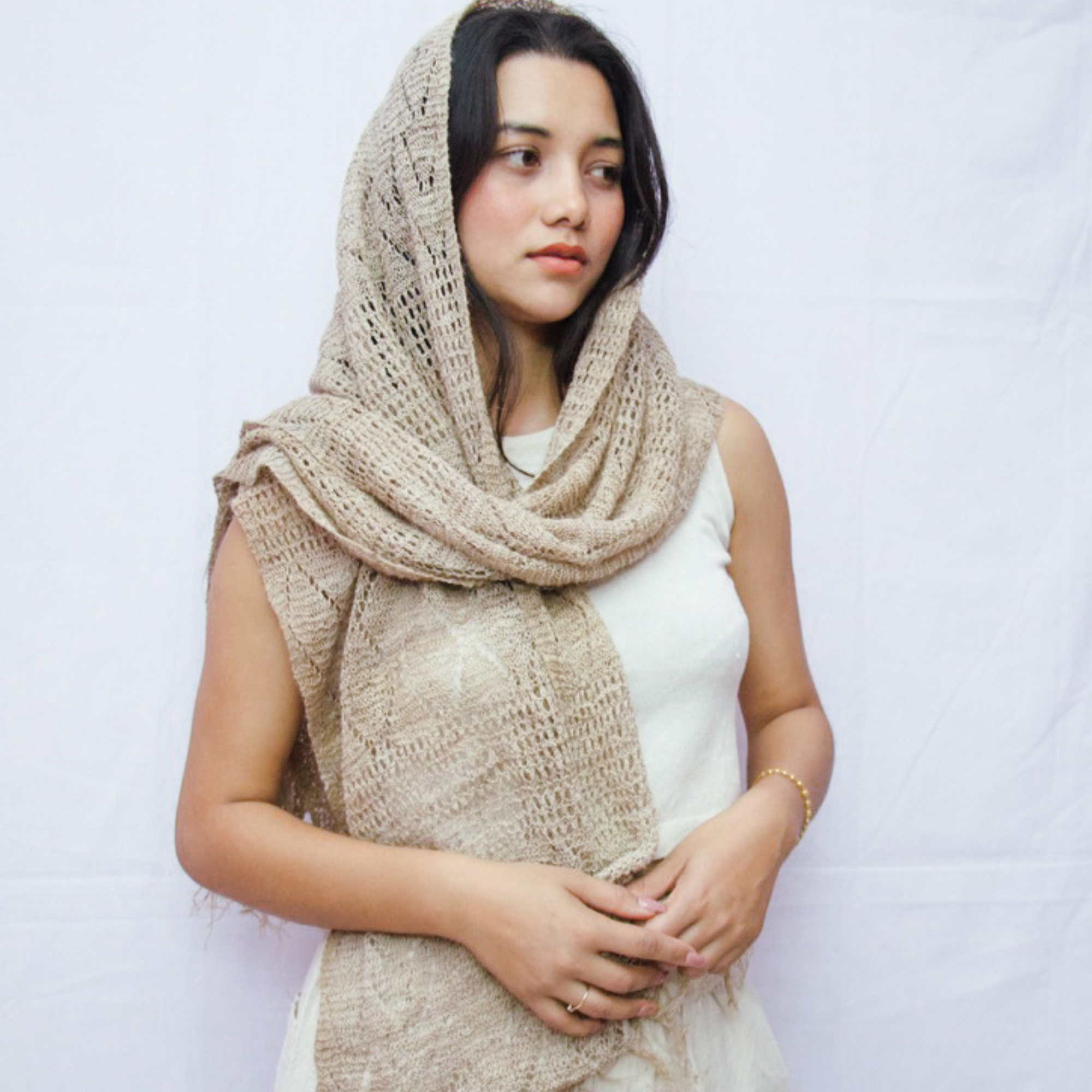 Himalayan Nettle Hand-Knitted Shawl