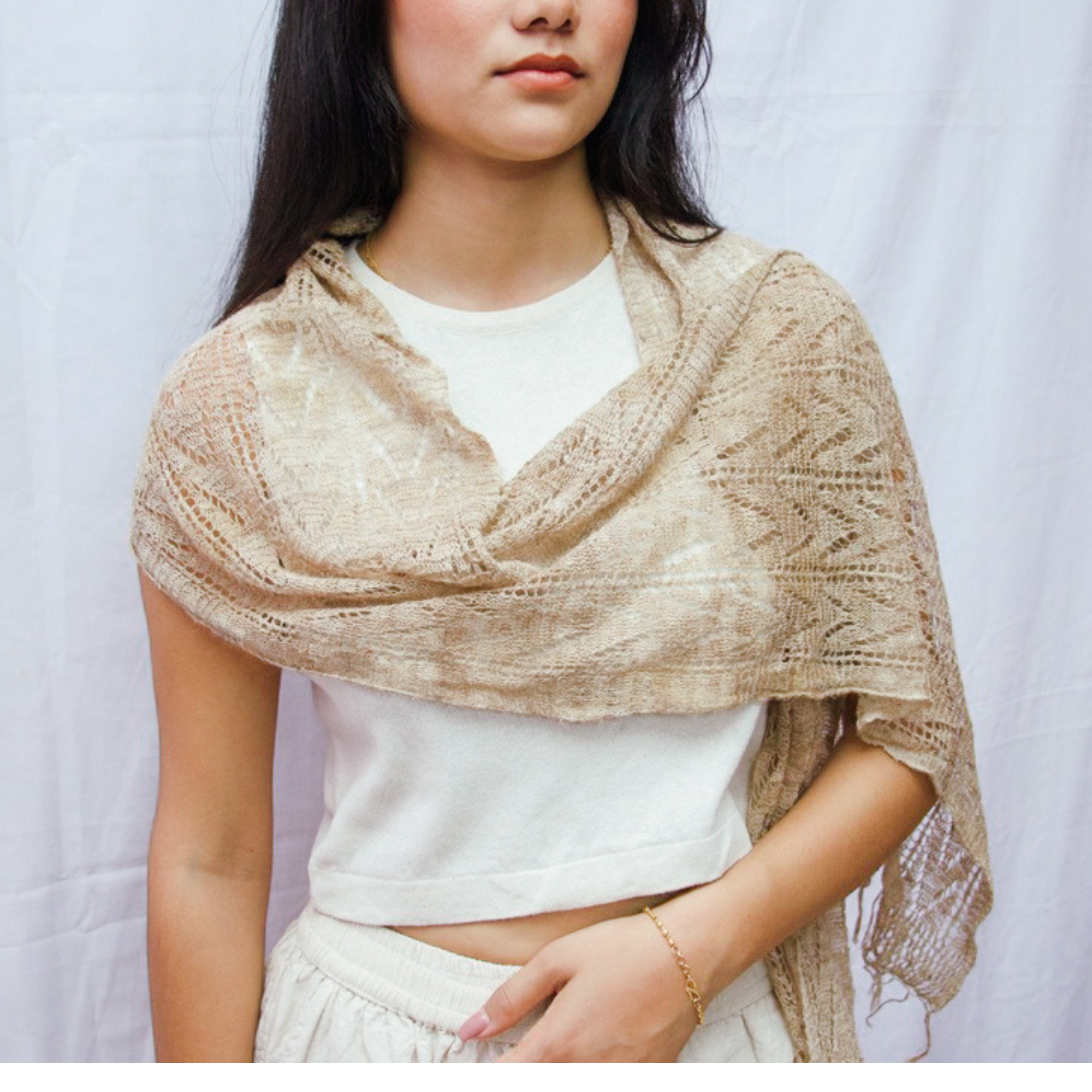 Himalayan Nettle Hand-Knitted Shawl